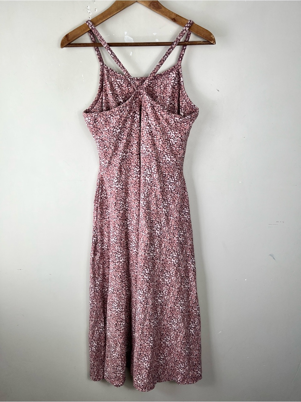 Pact Women's Organic Cotton Fit & Flare Midi Dress Size XL Mauve Pink Stretch - Picture 2 of 8